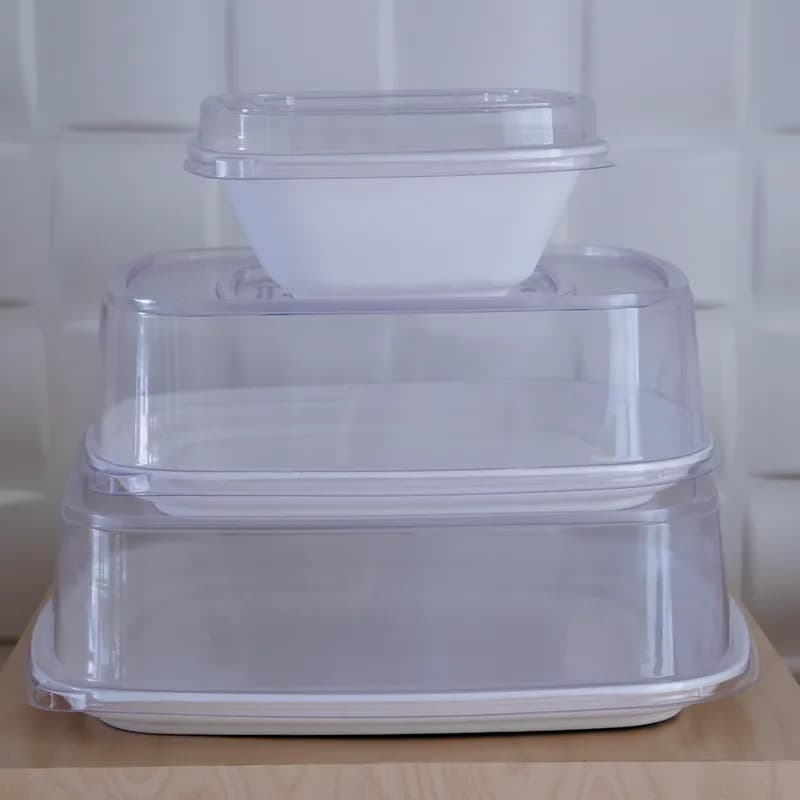 Regalia Lid Dome 14X14X4 IN Sugarcane Clear Square For Container 50/Case