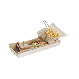Serving Tray 17X7.5X1.5 IN Wood Natural Rectangle Grease Resistant 10 Count/Case