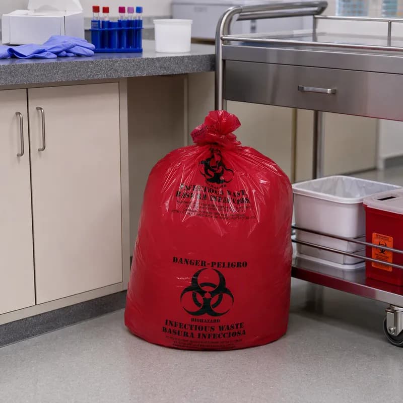 Biohazard Bag 24X24 IN Red 1.4MIL 250/Case