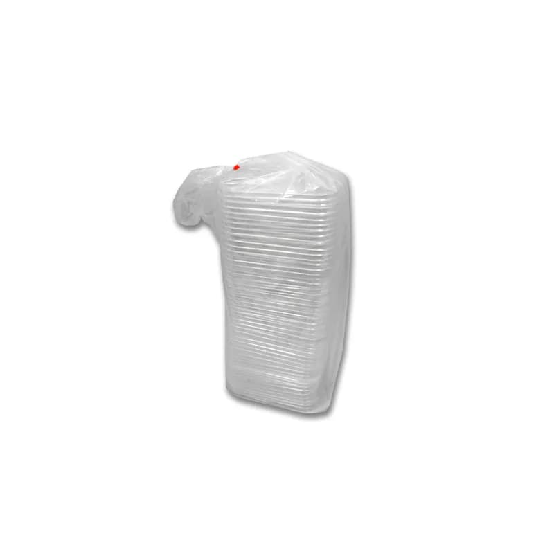 Lid Flat 1 Compartment PS Clear Oblong For 24-32 OZ Compartment Tray Unhinged 250/Case