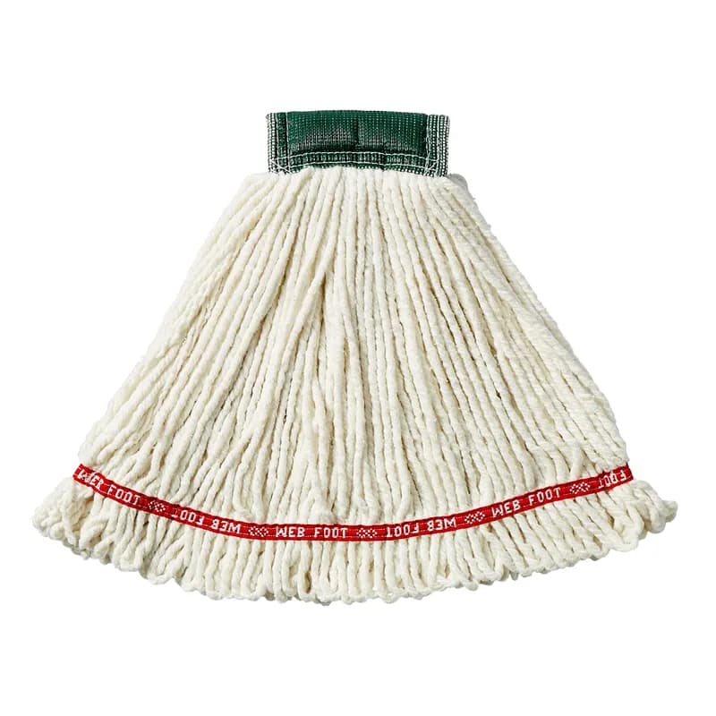 Web Foot® Mop Medium (MED) 20 OZ White Cotton Synthetic Blend Shrinkless 5IN Headband 6/Case