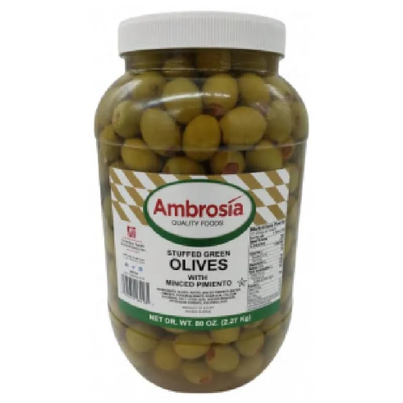 AMBROSIA® Stuffed Queen Green Olives 1 GAL 120/130 4 Count/Case
