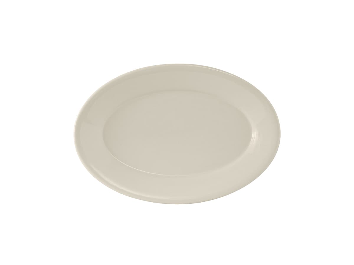 Reno Platter 8.25X5.75 IN China Eggshell Oval Wide Rim Rolled Edge Fully Vitrified 36/Case
