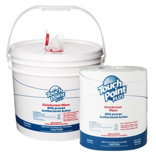 Touch Point® Wipe Dispenser Kit Textile Citrus Disinfectant Large Roll 900 Sheets/Roll
