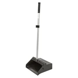 Lobby Dust Pan 10.75X11.75 IN 40IN Black Silver Plastic Aluminum With Clip Swivel Head 1/Each