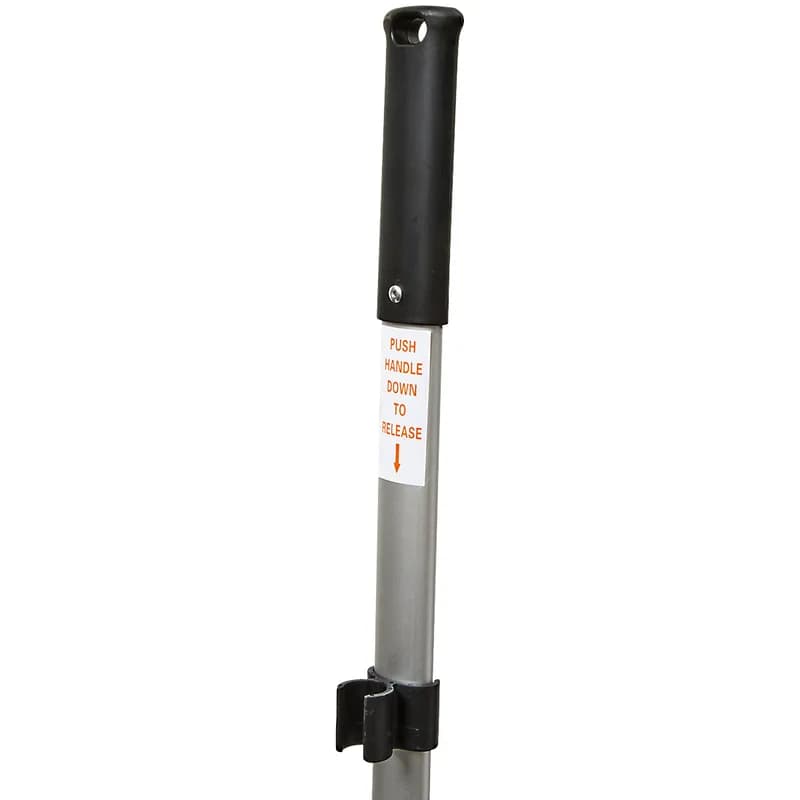 Lobby Dust Pan 10.75X11.75 IN 40IN Black Silver Plastic Aluminum With Clip Swivel Head 1/Each