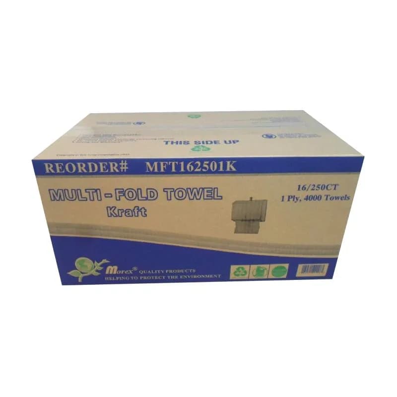 Folded Paper Towel 1PLY White Single Fold Recycled 250 Count/Pack 16 Packs/Case 4000 Count/Case