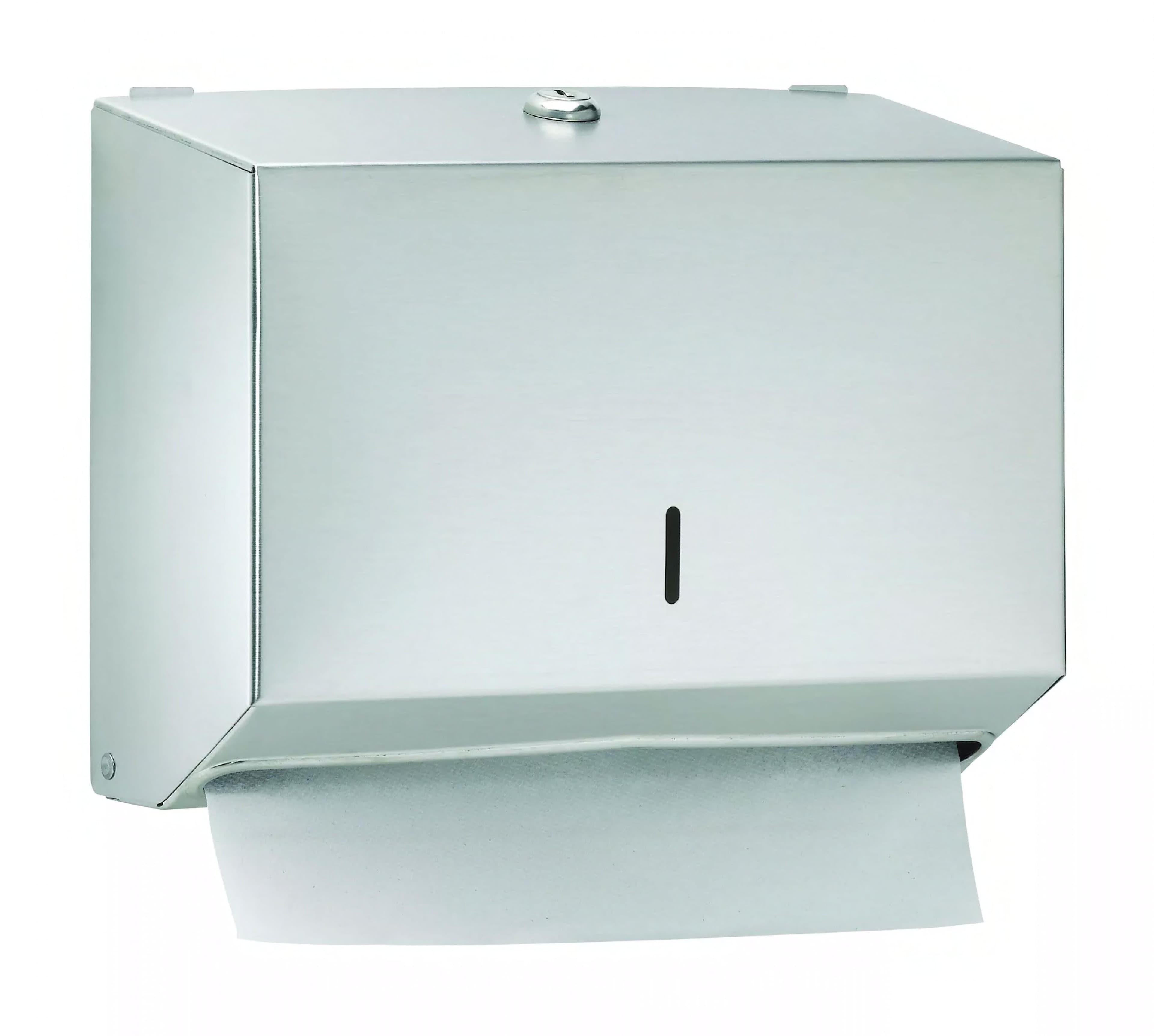 Tumbler Paper Towel Dispenser Stainless Steel Surface Mount Satin Lockable 1/Each
