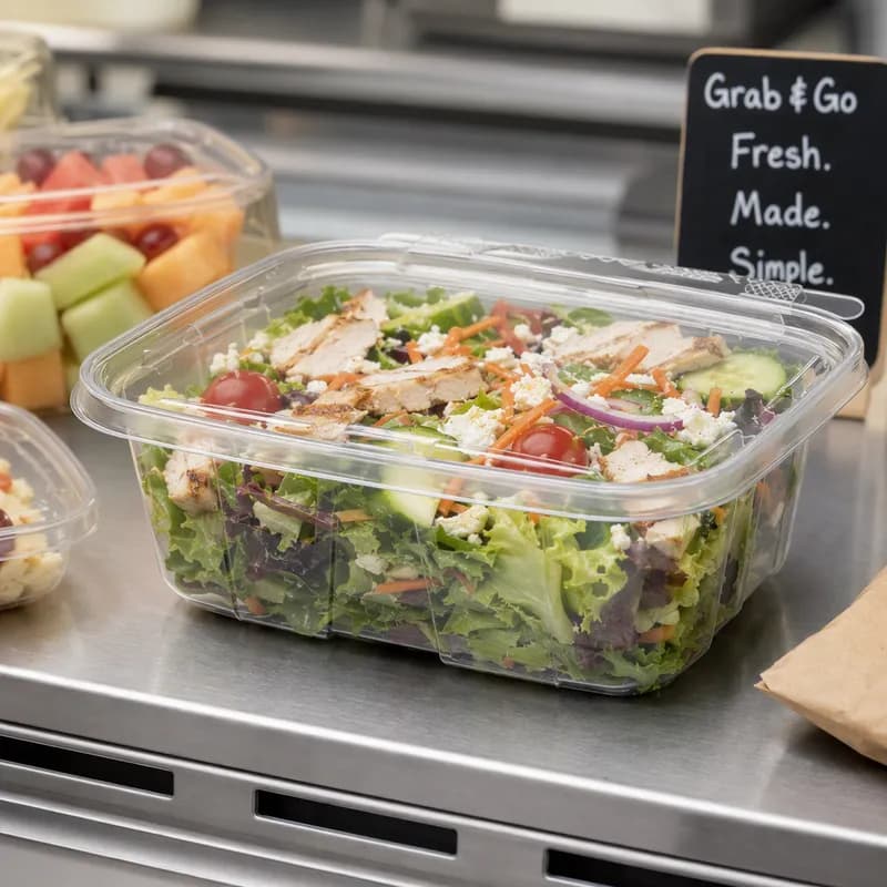 Deli Container Hinged 24 OZ Tear-Away Tamper-Evident 200/Case