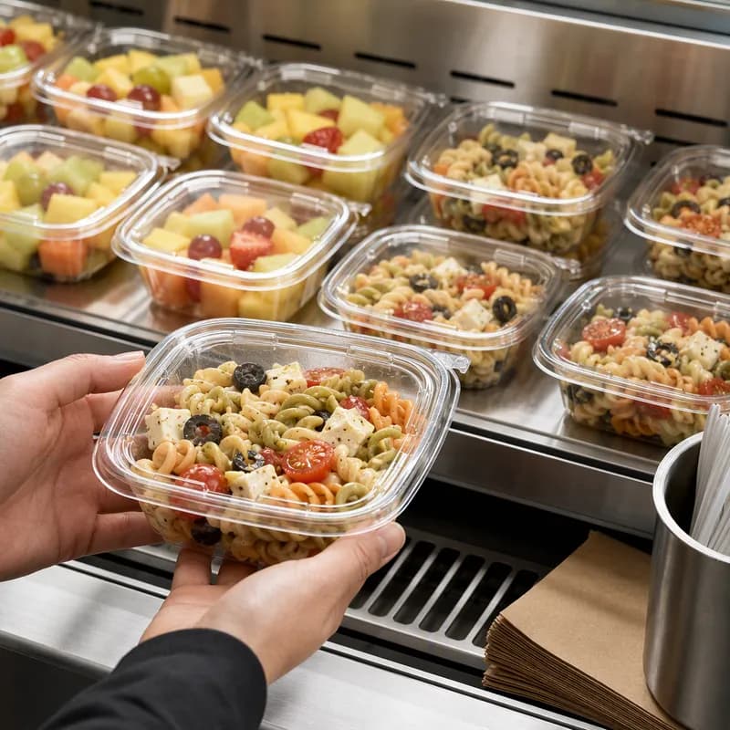Deli Container Hinged 8 OZ Tear-Away Tamper-Evident 240/Case