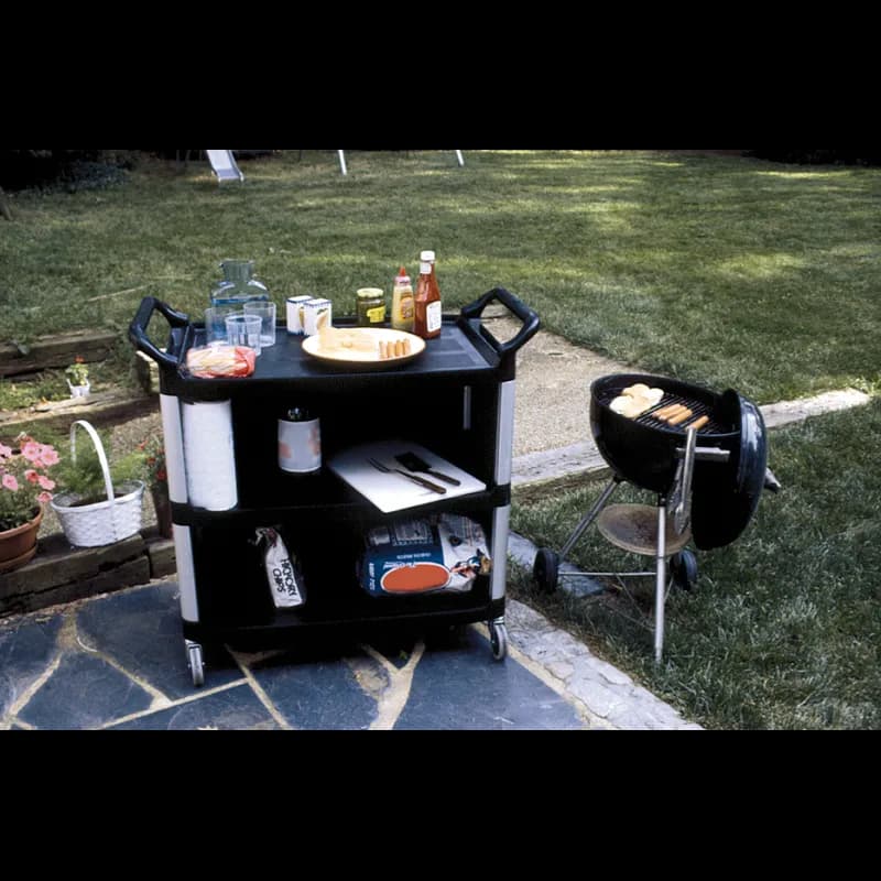 Utility Cart 40.63X20.00X37.80 IN 300 LB Black Gray Resin With Enclosed End Panels On 3 Sides 4 IN TPR Caster 1/Each