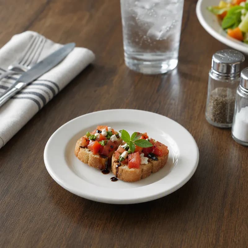 Plate 6.5 IN Stoneware American White Round Rolled Edge Dishwasher Safe Dual Ovenable 36/Case