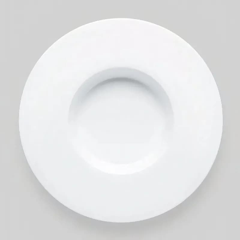 Pasta Plate 11 IN Porcelain White Round Super Wide Rim Dishwasher Safe 12 Count/Case