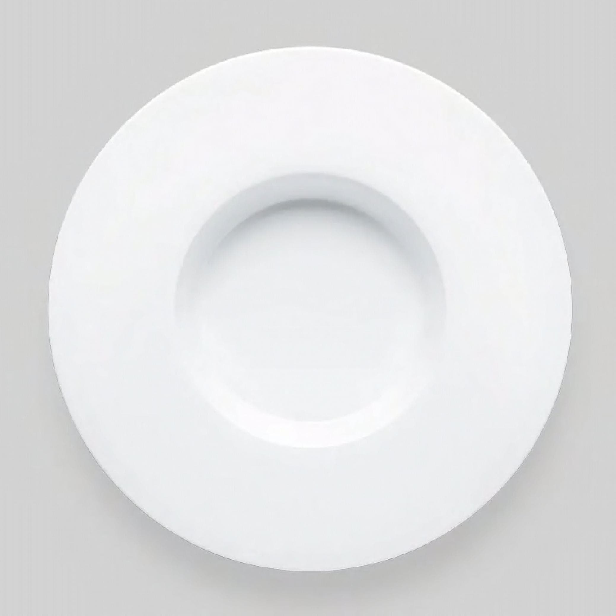 Pasta Plate 11 IN Porcelain White Round Super Wide Rim Dishwasher Safe 12 Count/Case