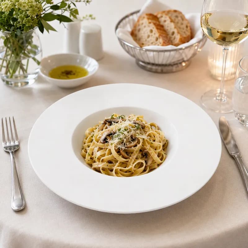 Pasta Plate 11 IN Porcelain White Round Super Wide Rim Dishwasher Safe 12 Count/Case