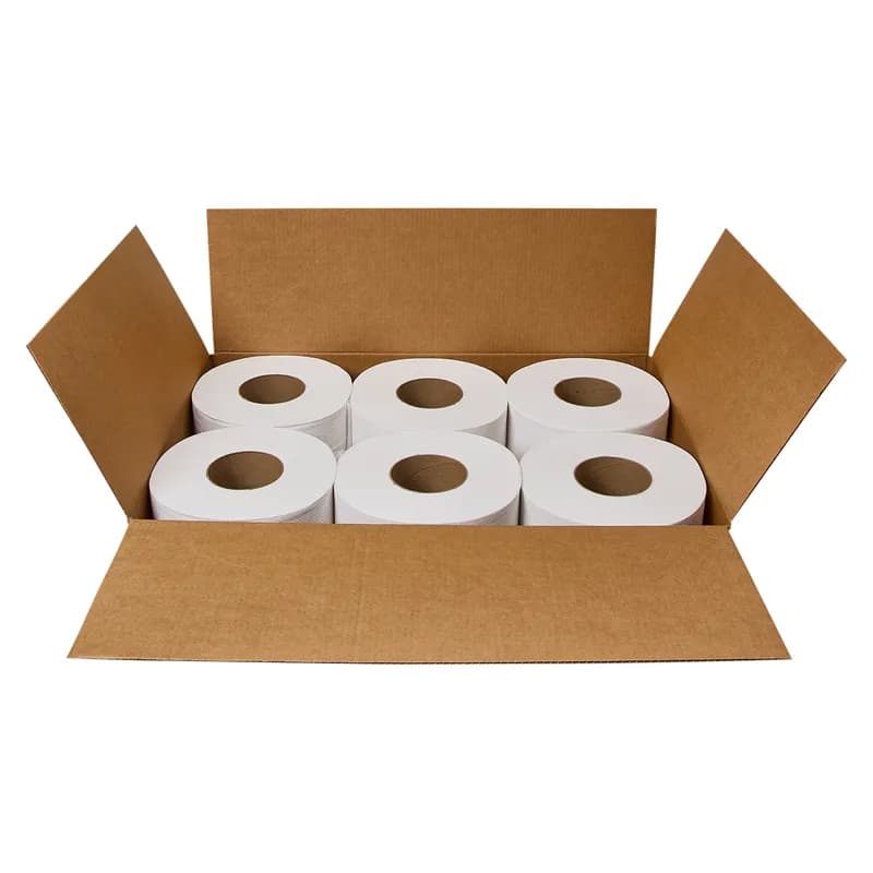 Ultra Toilet Paper & Tissue Roll 9 IN 2PLY White Jumbo (JRT) Large 3.6IN Core Diameter 12 Rolls/Case