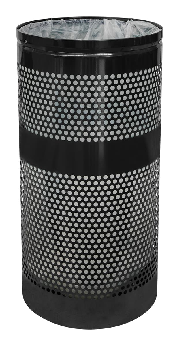Landscape Series Trash Can 34 GAL Plastic Perforated Outdoor 1/Each
