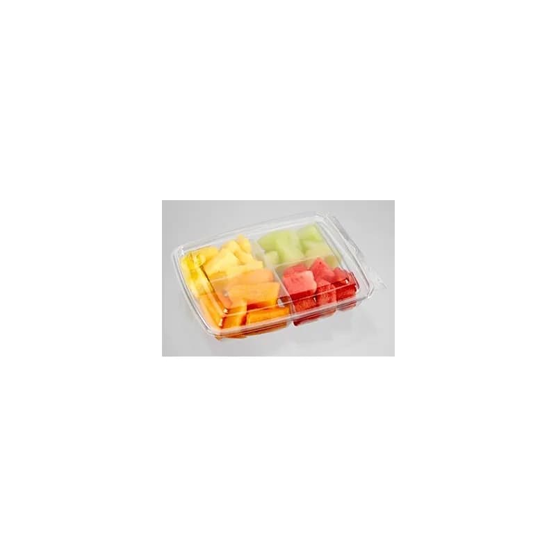 Deli Container Hinged 16 OZ 4 Compartment PET Clear Tamper-Evident 240/Case