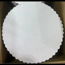 Cake Board 9 IN Corrugated Paperboard White Round Grease Resistant 250/Case