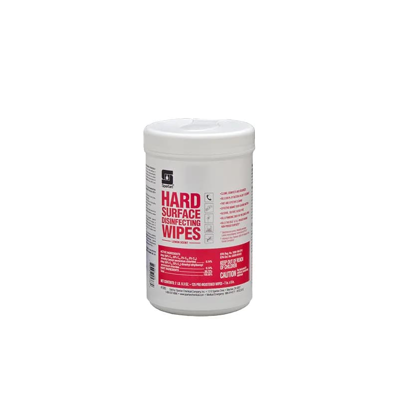 Hard Surface Disinfecting Wipes Lemon Scent RTU 125 Count/Pack 6 Packs/Case 750 Count/Case