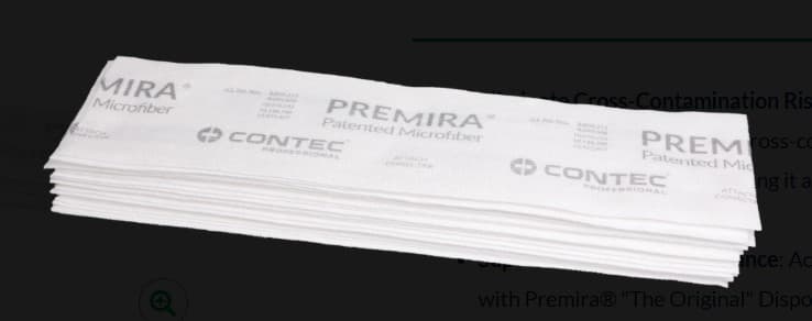 Premira® Mop Pad 5X19 IN White Microfiber High Absorbency 20 Count/Bundle 480 Count/Case