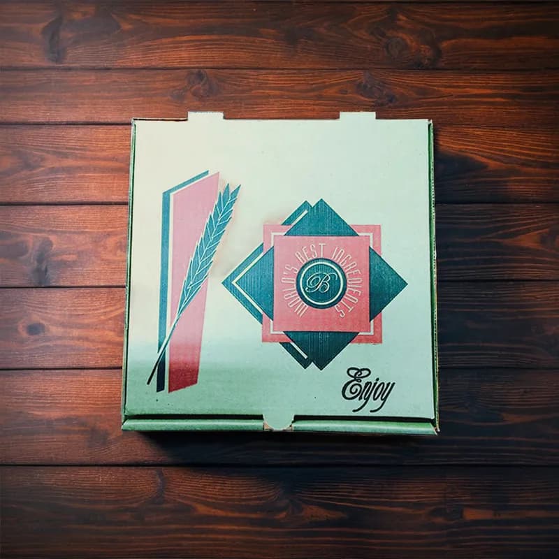 Pizza Box 16 IN Corrugated Cardboard Kraft Stock Print 50/Bundle