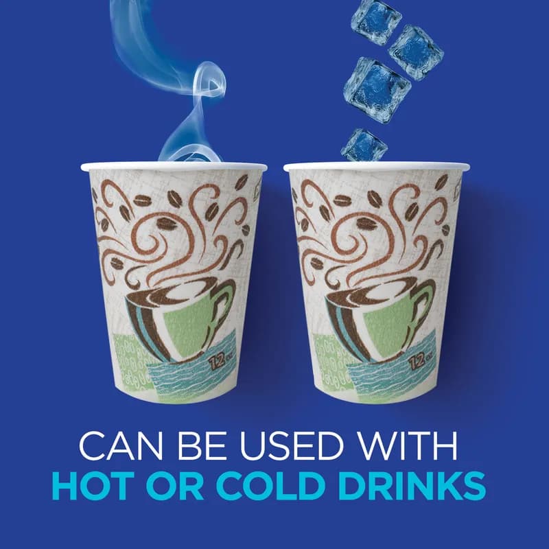 Dixie® Perfect Touch Hot Cup Insulated 10 OZ Double Wall Poly-Coated Paper Multicolor Coffee Haze 500/Case