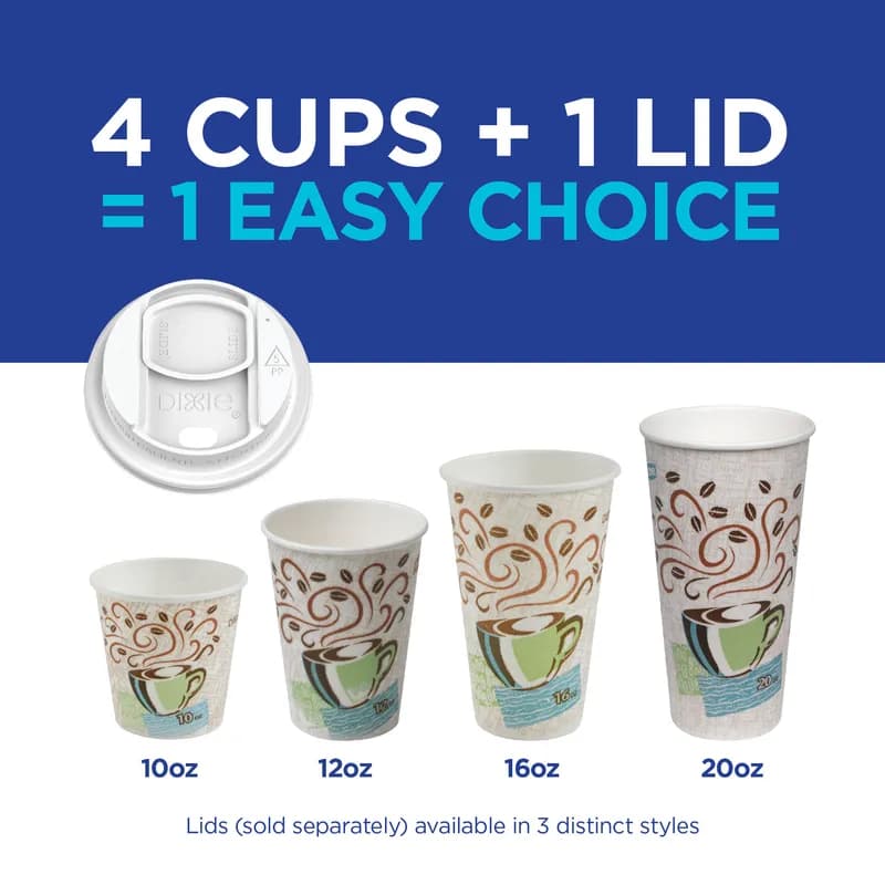 Dixie® Perfect Touch Hot Cup Insulated 10 OZ Double Wall Poly-Coated Paper Multicolor Coffee Haze 500/Case