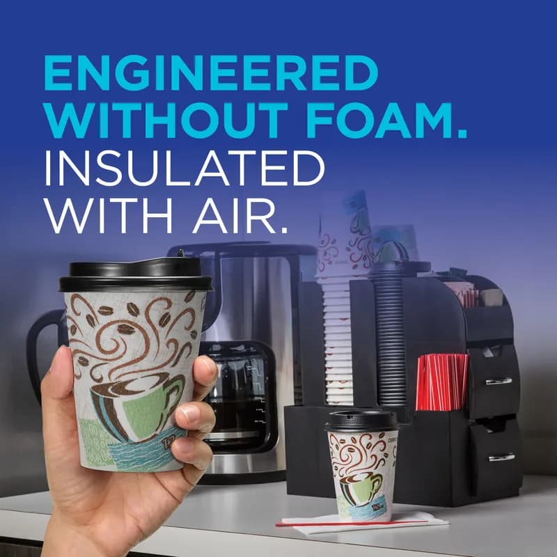 Dixie® Perfect Touch Hot Cup Insulated 10 OZ Double Wall Poly-Coated Paper Multicolor Coffee Haze 500/Case