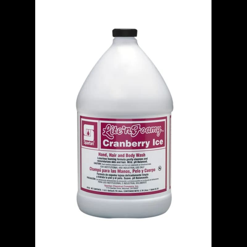 Lite'n Foamy® Cranberry Ice® Hand, Hair & Body Wash RTU Foaming Liquid 1 GAL Tangy-Cranberry Red Refill 4/Case