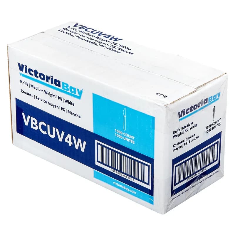 Victoria Bay Knife PS White Medium Weight Bulk 1000/Case