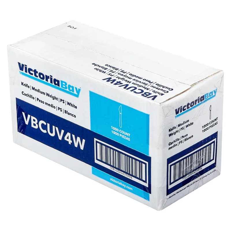 Victoria Bay Knife PS White Medium Weight Bulk 1000/Case