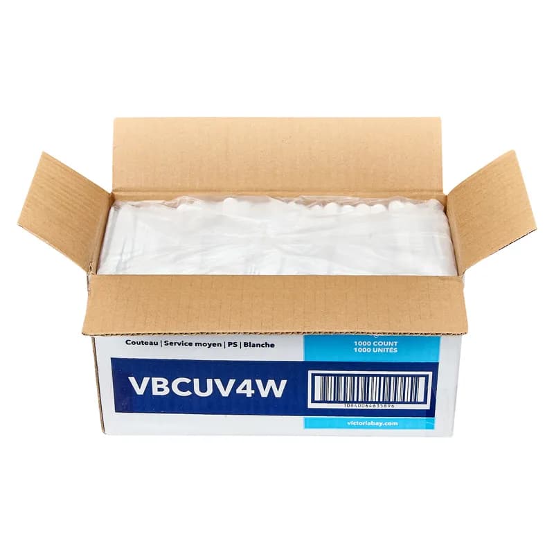 Victoria Bay Knife PS White Medium Weight Bulk 1000/Case