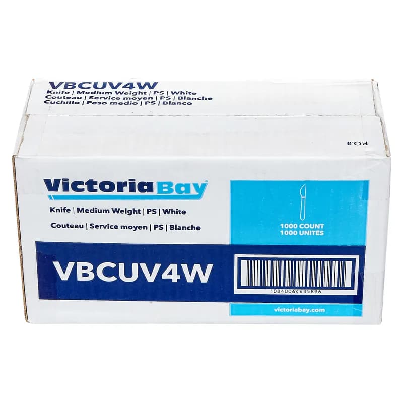 Victoria Bay Knife PS White Medium Weight Bulk 1000/Case