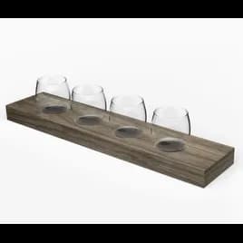 Flight Tray 4 FLOZ Glass Wood Taster 4 Cup 63/Case