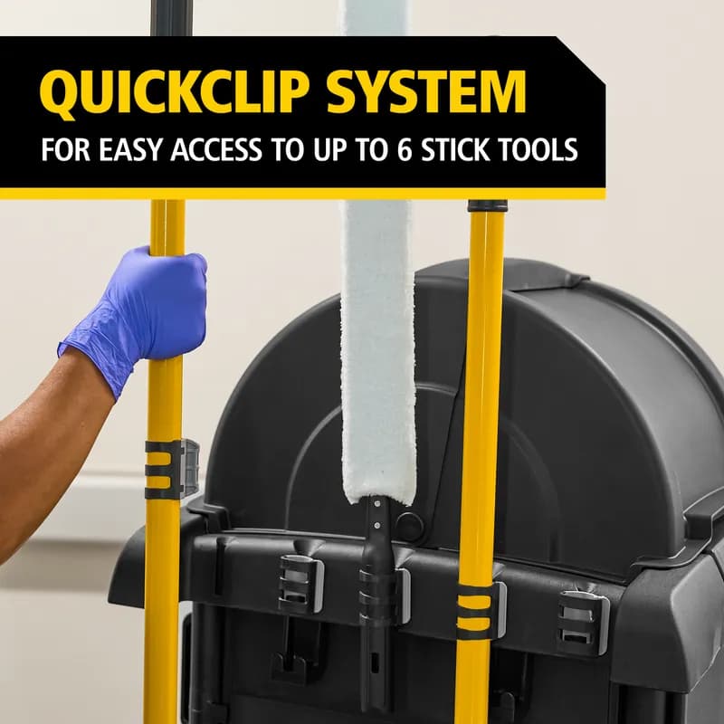 Janitorial Cleaning Cart & Bag 48.25X22X53.5 IN Black Yellow Plastic High Security 1/Each