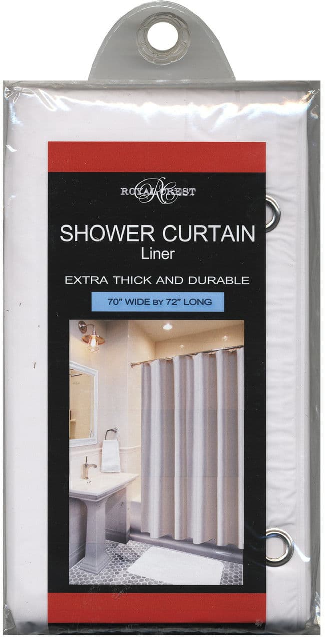 Royal Crest Shower Curtain White Plastic With Grommets 1/Each