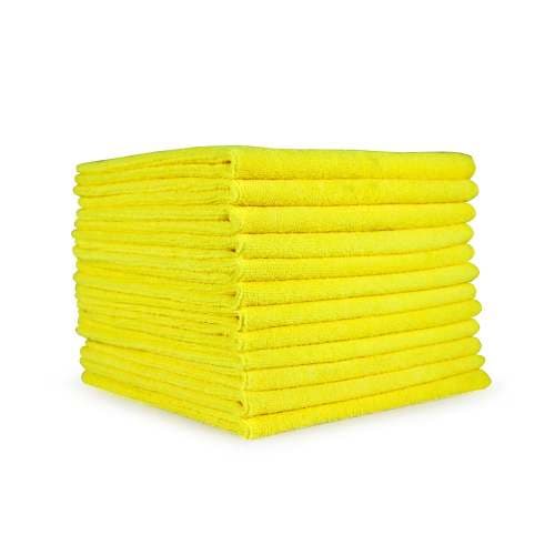HOSPECO® Smart Choice Cleaning Cloth 16X16 IN Microfiber Yellow Square 300 GSM 12 Count/Pack 15 Packs/Case