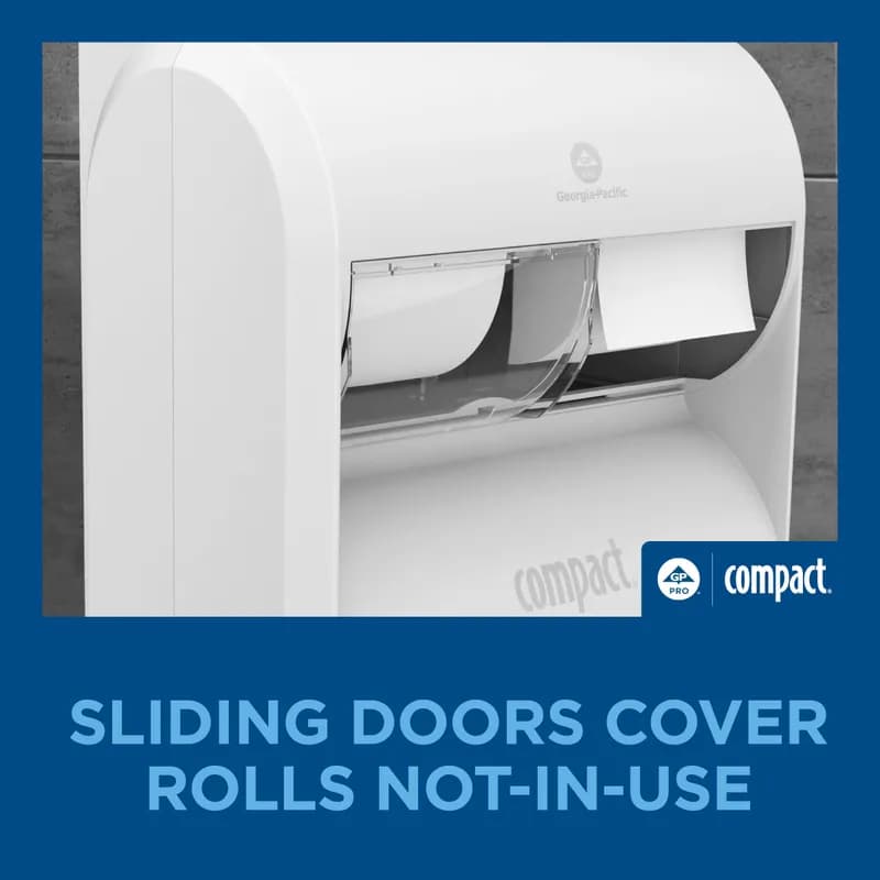Compact Quad® Toilet Paper Dispenser 7.190X12.000X14.535 IN Plastic White 4-Roll Compact High Capacity Coreless 1/Each