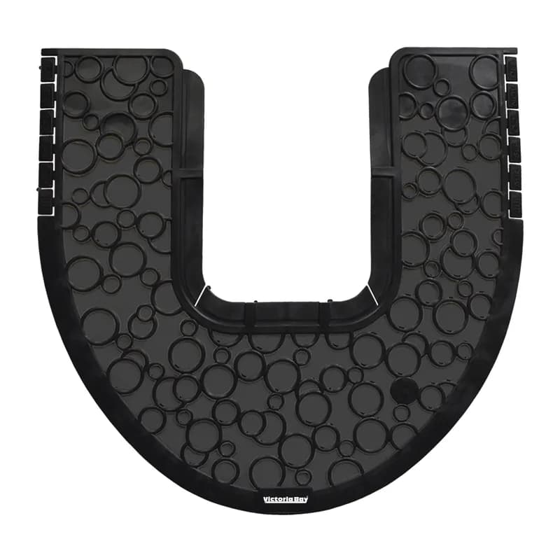 Victoria Bay Commode Mat Black Plastic 6/Case
