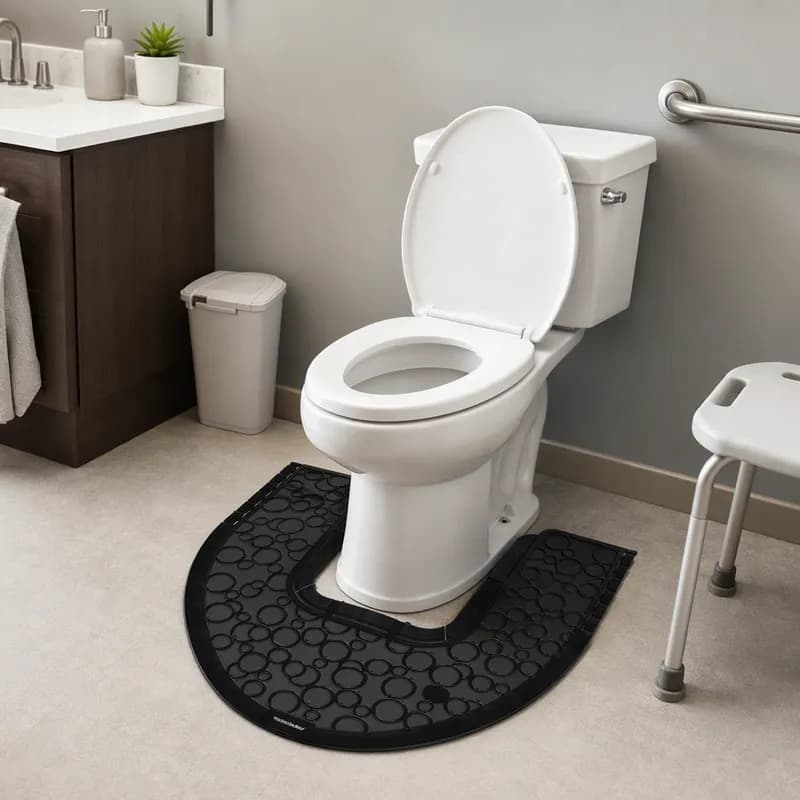 Victoria Bay Commode Mat Black Plastic 6/Case