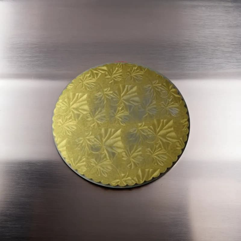 Cake Board 10 IN Paperboard Gold Round Scalloped 200/Case
