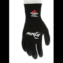 Ninja® Gloves Large (LG) Black Polyvinyl Chloride (PVC) Foam HPT Coated Palm & Fingertips Knit Wrist 1/Dozen
