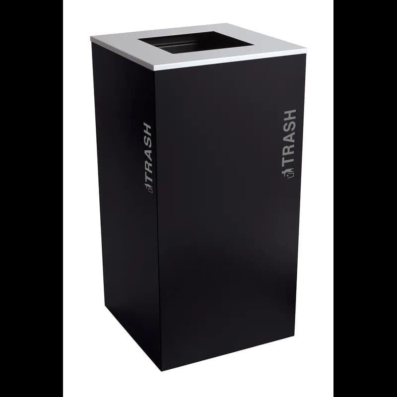 Black Tie Kaleidoscope Trash Can 18.25X18.25X35.5 IN 36 GAL Pebble Black Gloss 1/Each
