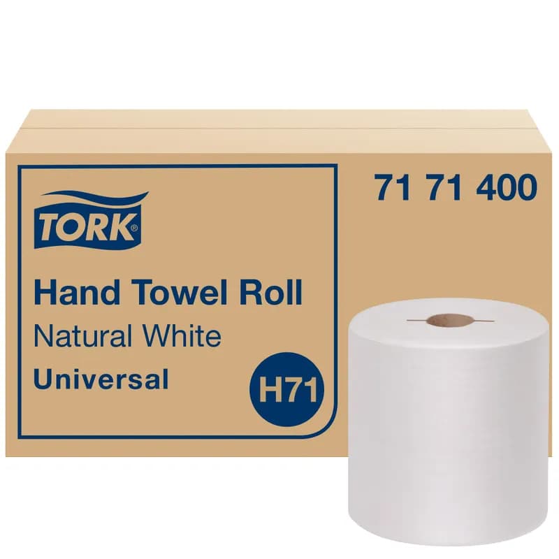 Tork Roll Paper Towel H71 7.5IN X800FT White Standard Roll Embossed Refill 7.8IN Roll 1.925IN Core Diameter 6 Rolls/Case