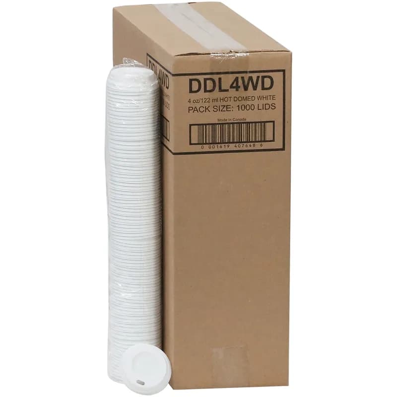 Lid Dome 2.5625X0.6875 IN HIPS White For 4 OZ Hot Cup Sip Through 1000/Case