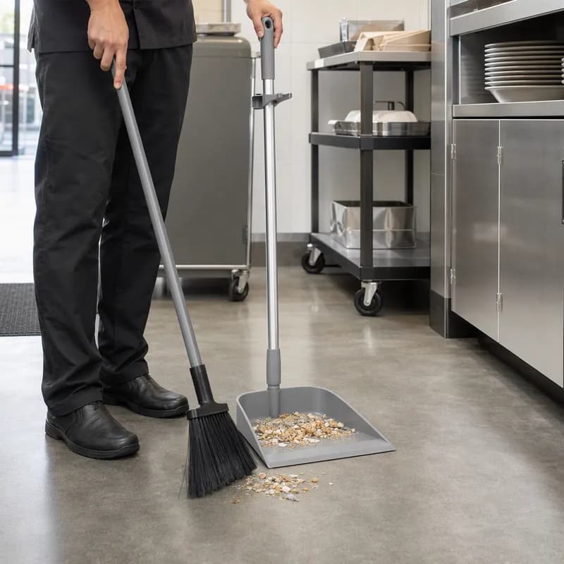 Vikan® Dust Pan 13X7.9X3.5 IN Gray PP Anodized Aluminum Upright 1/Each