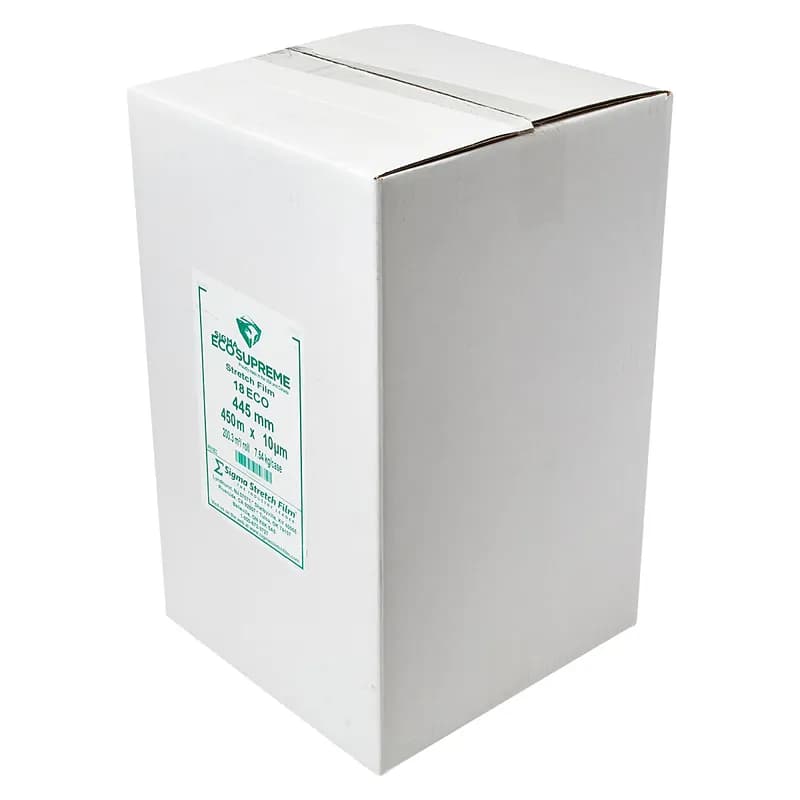 Hand Stretch Film 17.5IN X1476FT Clear LLDPE 39GA 0.39MIL 9.906MIC Prestretch 4 Rolls/Case 40 Cases/Pallet