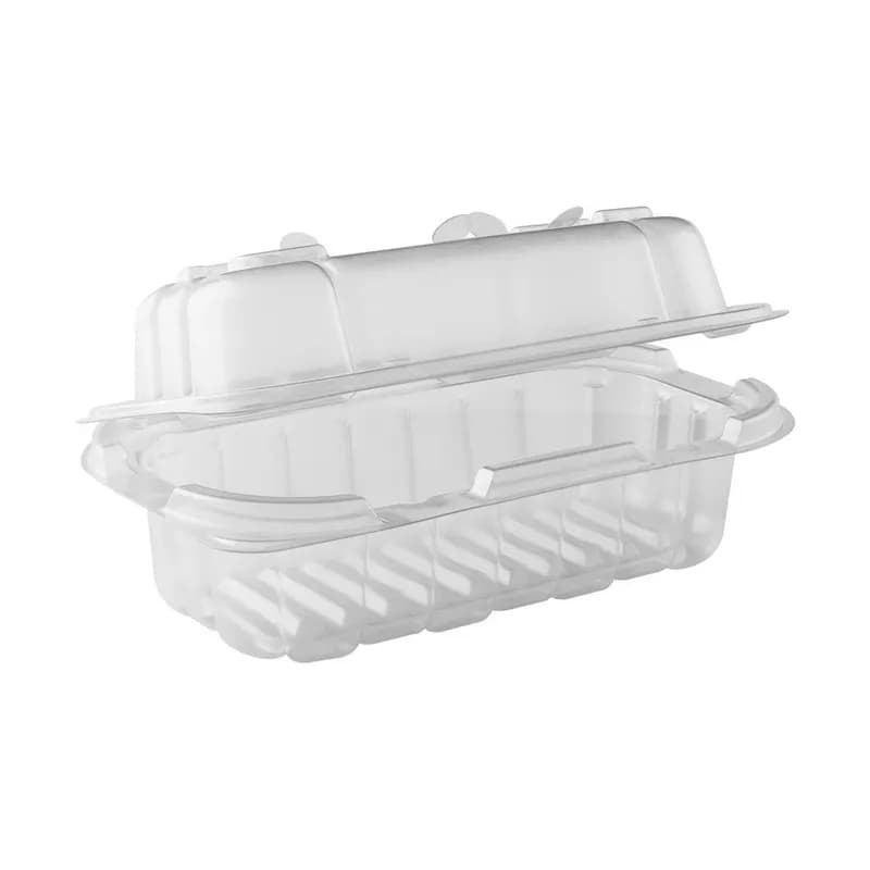 Crisp Food Technologies® Take-Out Container Hinged With Dome Lid 7.62X4.53X3.09 IN PP Clear Anti-Fog 600/Case