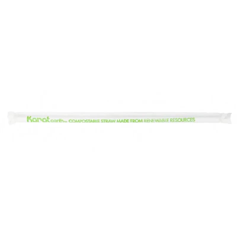 Karat Earth Giant Straw 8.75 IN PLA Clear Wrapped 2500/Case